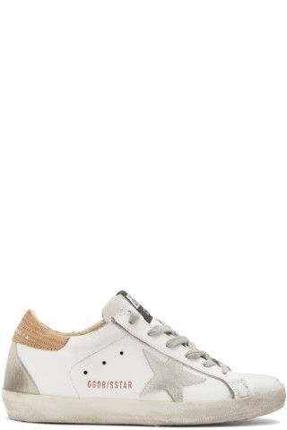 Golden GooseWhite Lizard Superstar Sneakers201264F128049$495 USDHandcrafted low-top buffed leathe... | SSENSE 