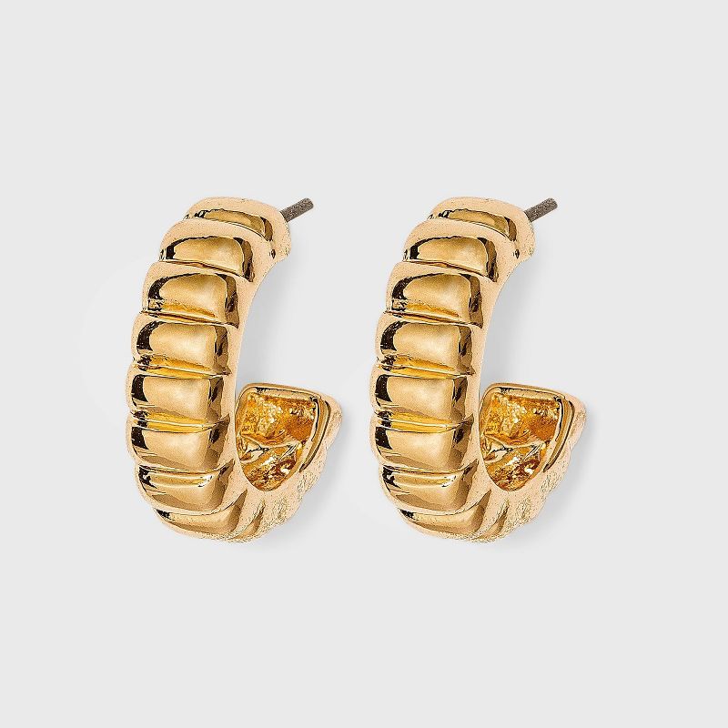 Puffed Hoop Earrings - A New Day™ Gold | Target