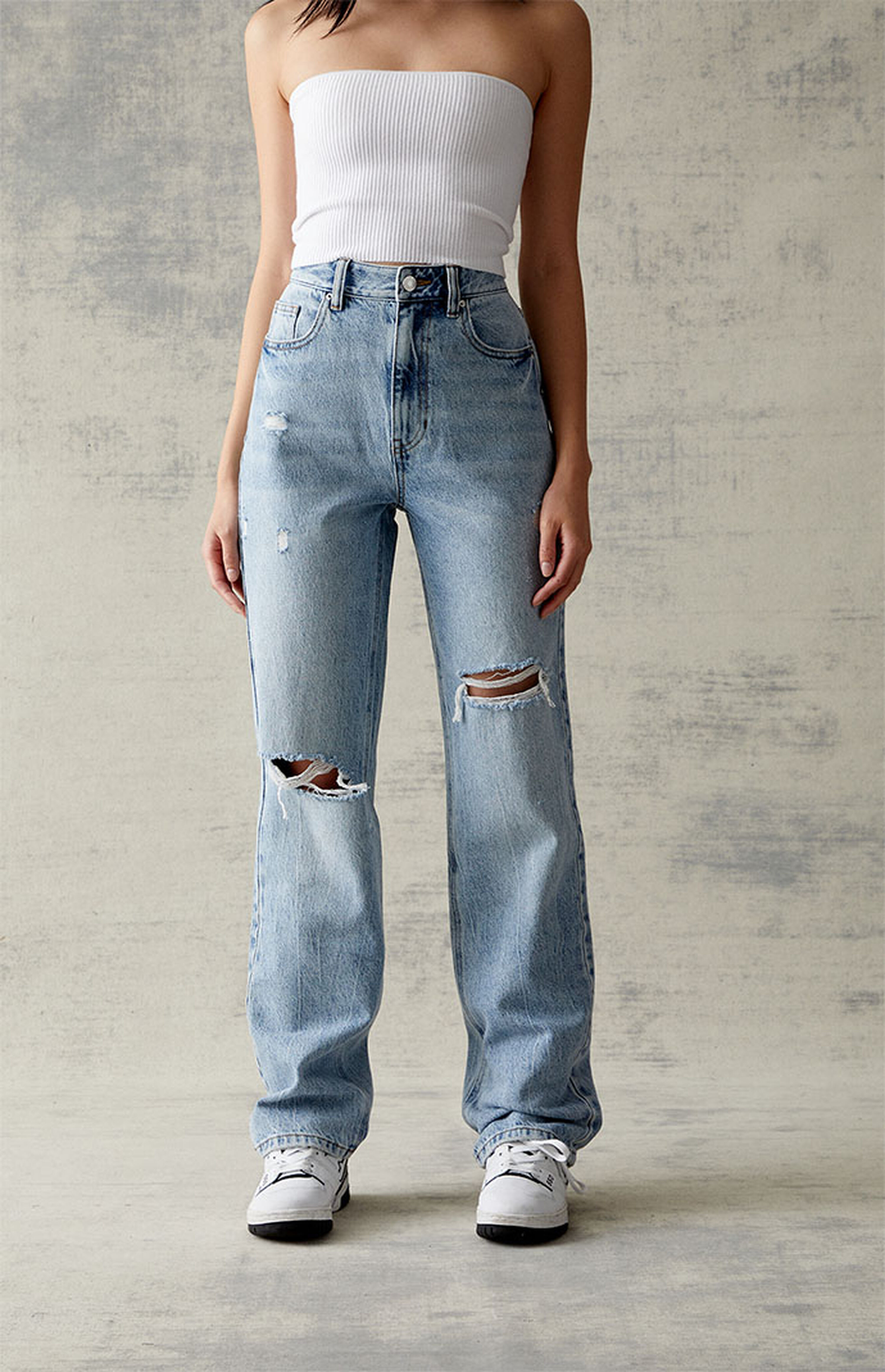 PacSun Eco Light Blue Ripped Boyfriend Jeans | PacSun | PacSun