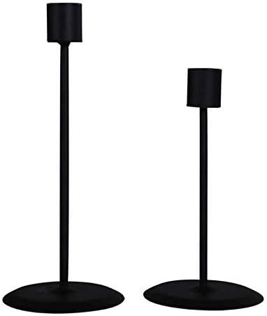 HOMMAX Matte Black Candle Holders, Set of 2 for Taper Candles, Modern Decorative Candlestick Holder  | Amazon (US)