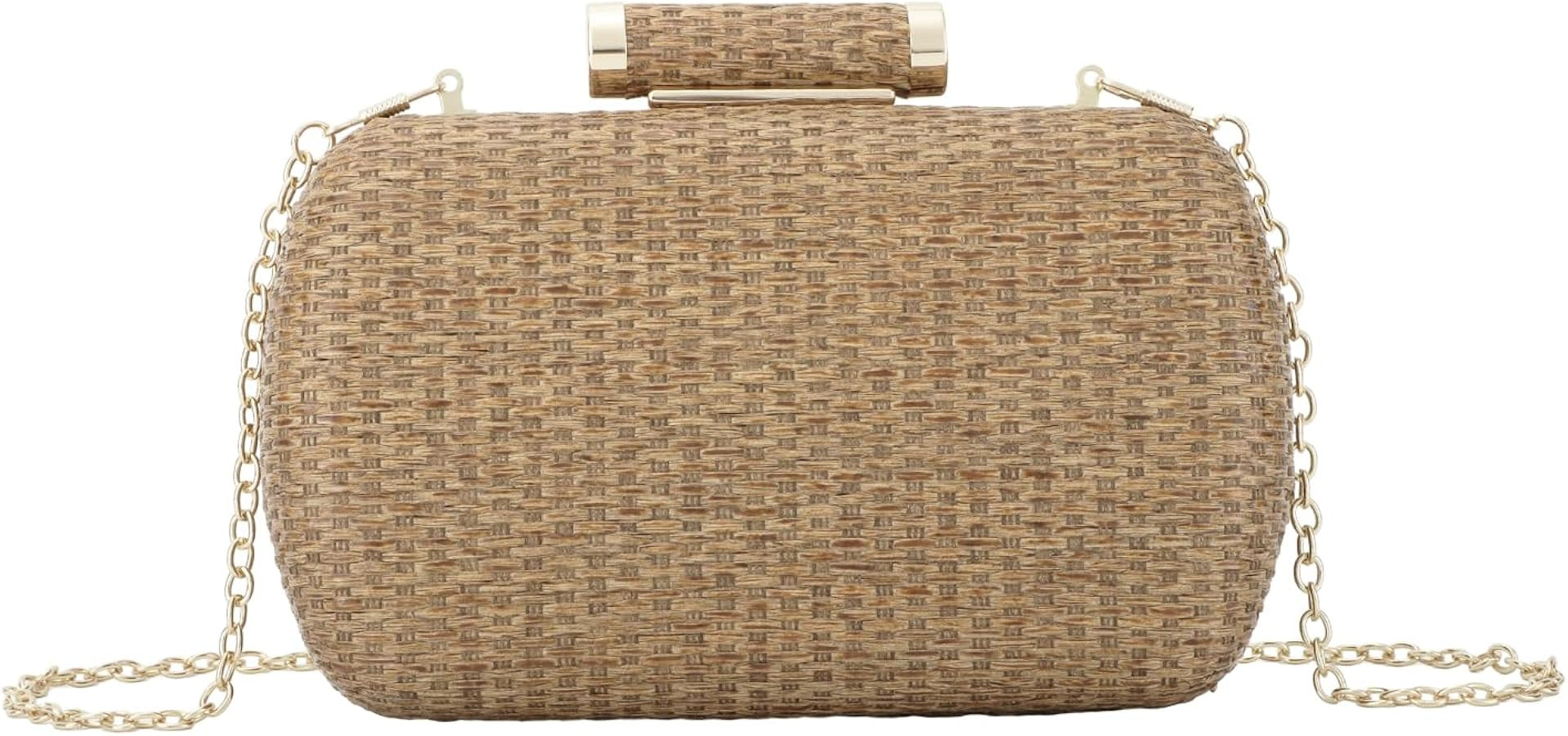 Lanpet Women’s Evening Handbags Elegant Straw Clutch Purse for Party Wedding Summer Beach Bag | Amazon (US)