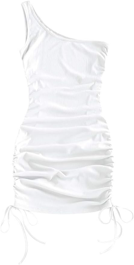 ZAFUL Women's Bodycon Dress Tie dye Ribbed Drawstring Cinched Side Hem Club Party Mini Dresses | Amazon (US)