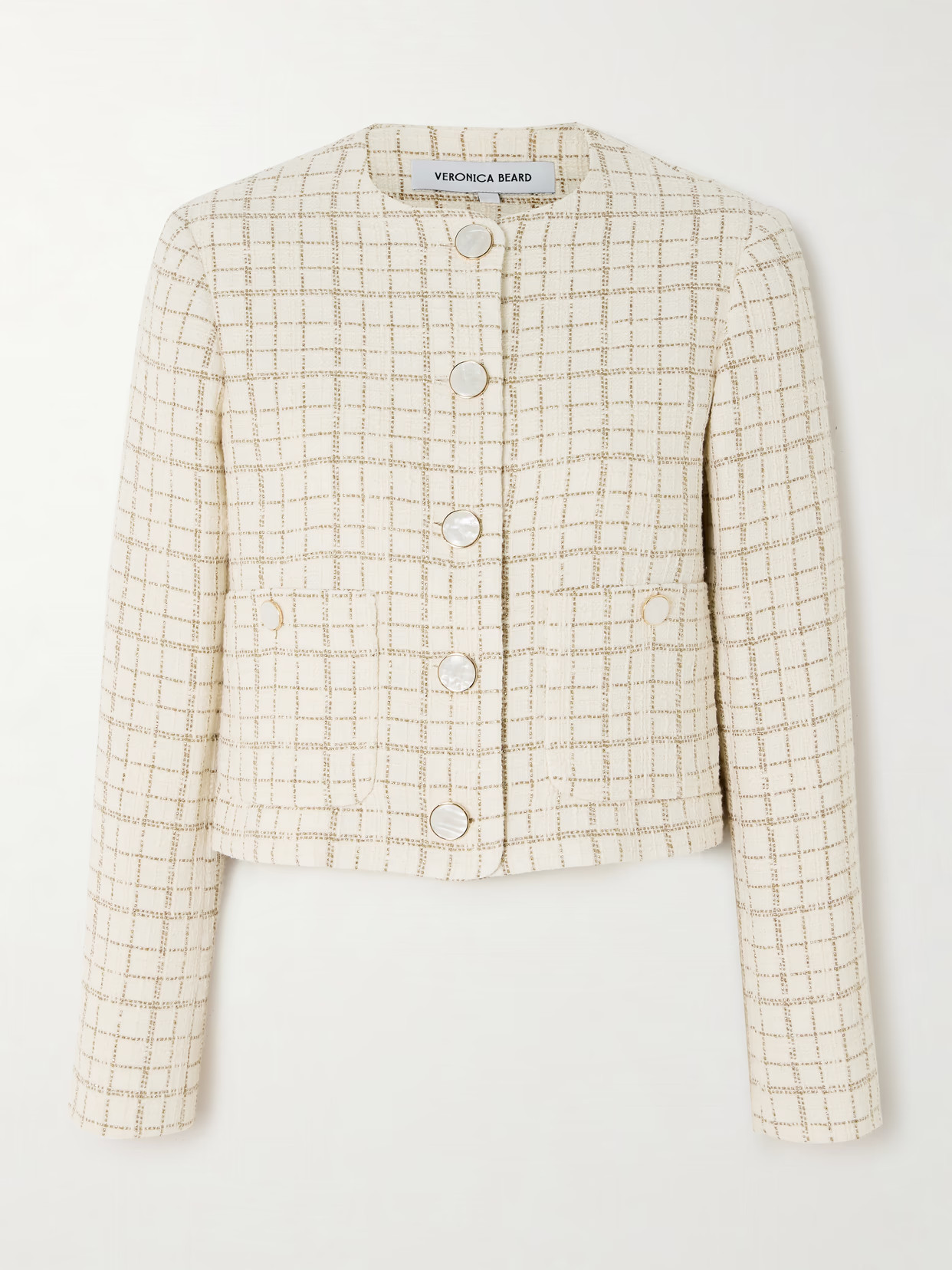 Veronica Beard - Andrea Metallic Cotton-blend Tweed Jacket - Ivory | NET-A-PORTER (US)