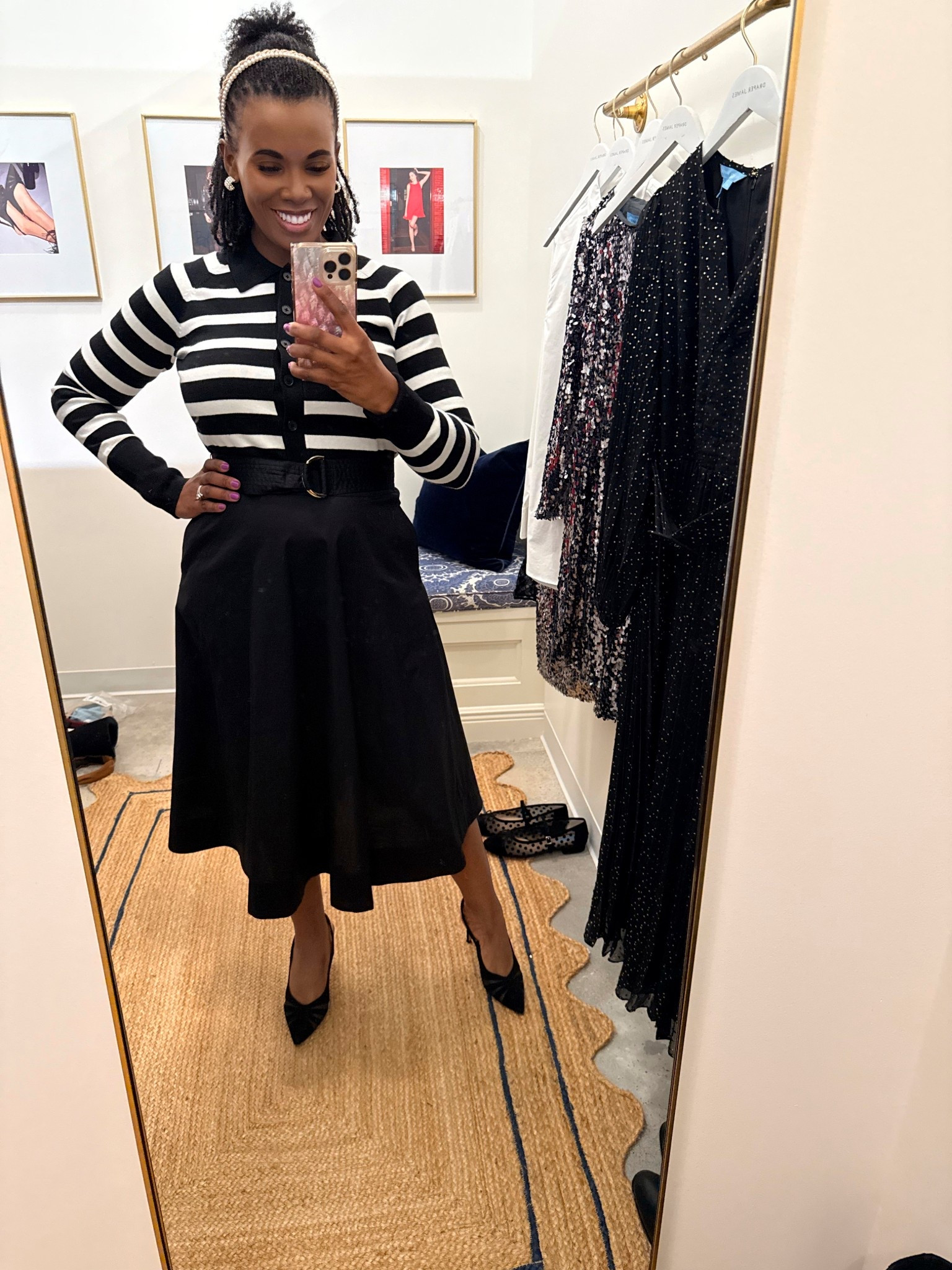 Super cute Darcy Mixed Media Dress in Black Stripe. 

#LTKBeauty #LTKGiftGuide #LTKHoliday