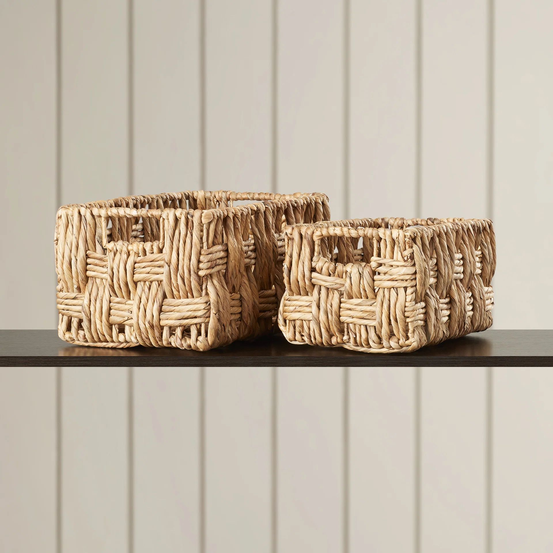 Mistana™ 2 Piece Brown Jute Handmade Storage Basket with Handles Set, 16", 13"W & Reviews | Way... | Wayfair North America