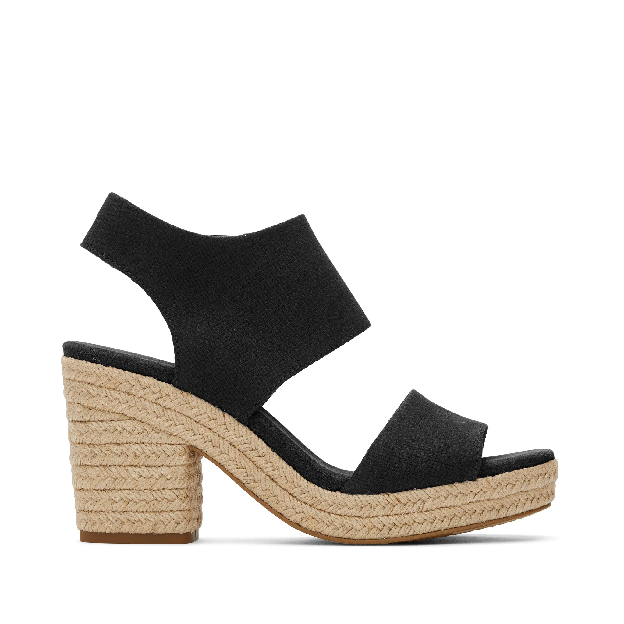 Womens Majorca Rope Black Platform Sandal | Toms EMEA