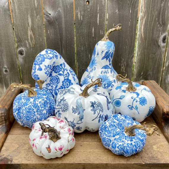 Artisan Decoupage Pumpkins | Etsy (US)