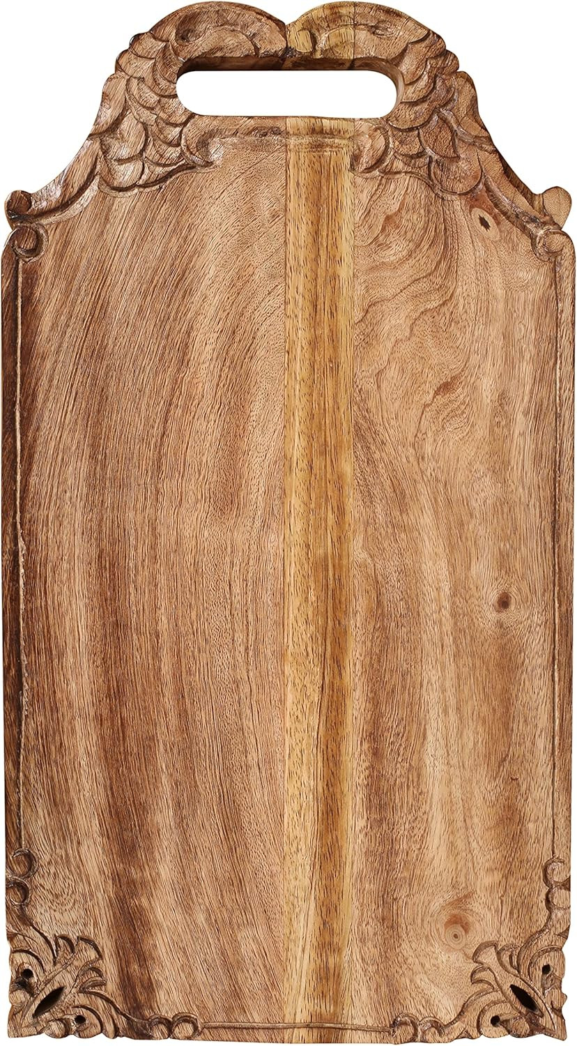 Winlay Mango wood hand carved Chopping & Serving Tray for kitchen, dining table and outdoor SIZE 16.5x9x0.95 inch | Amazon (US)