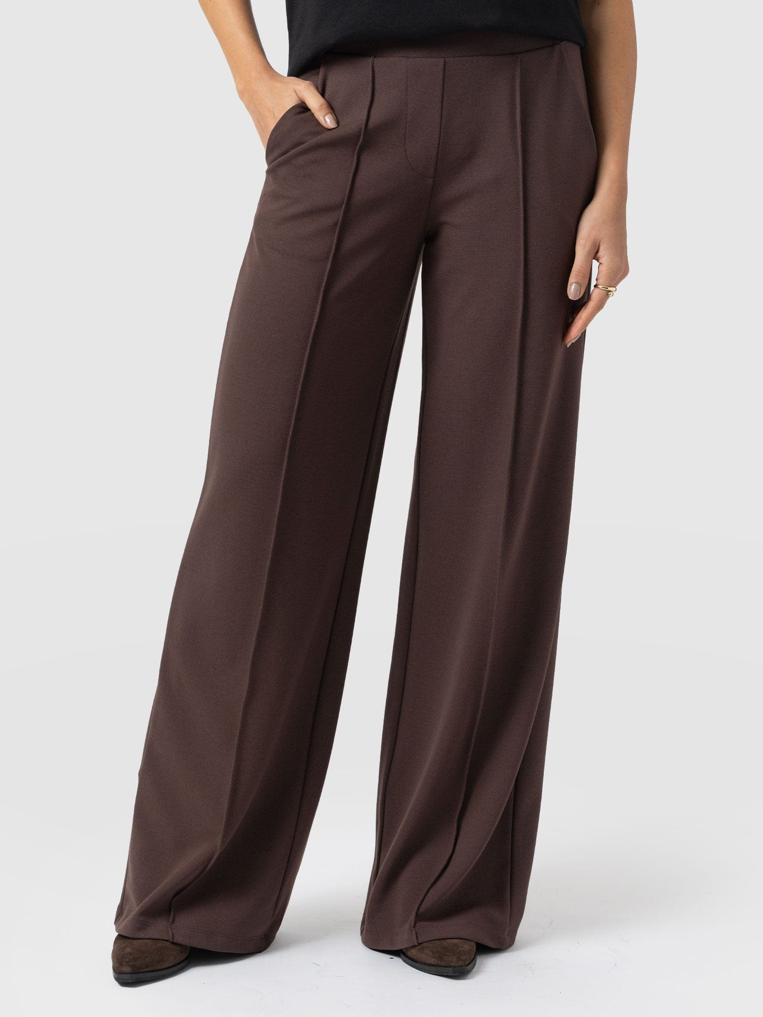 Keller Wide Leg Pant - Brown | Saint + Sofia