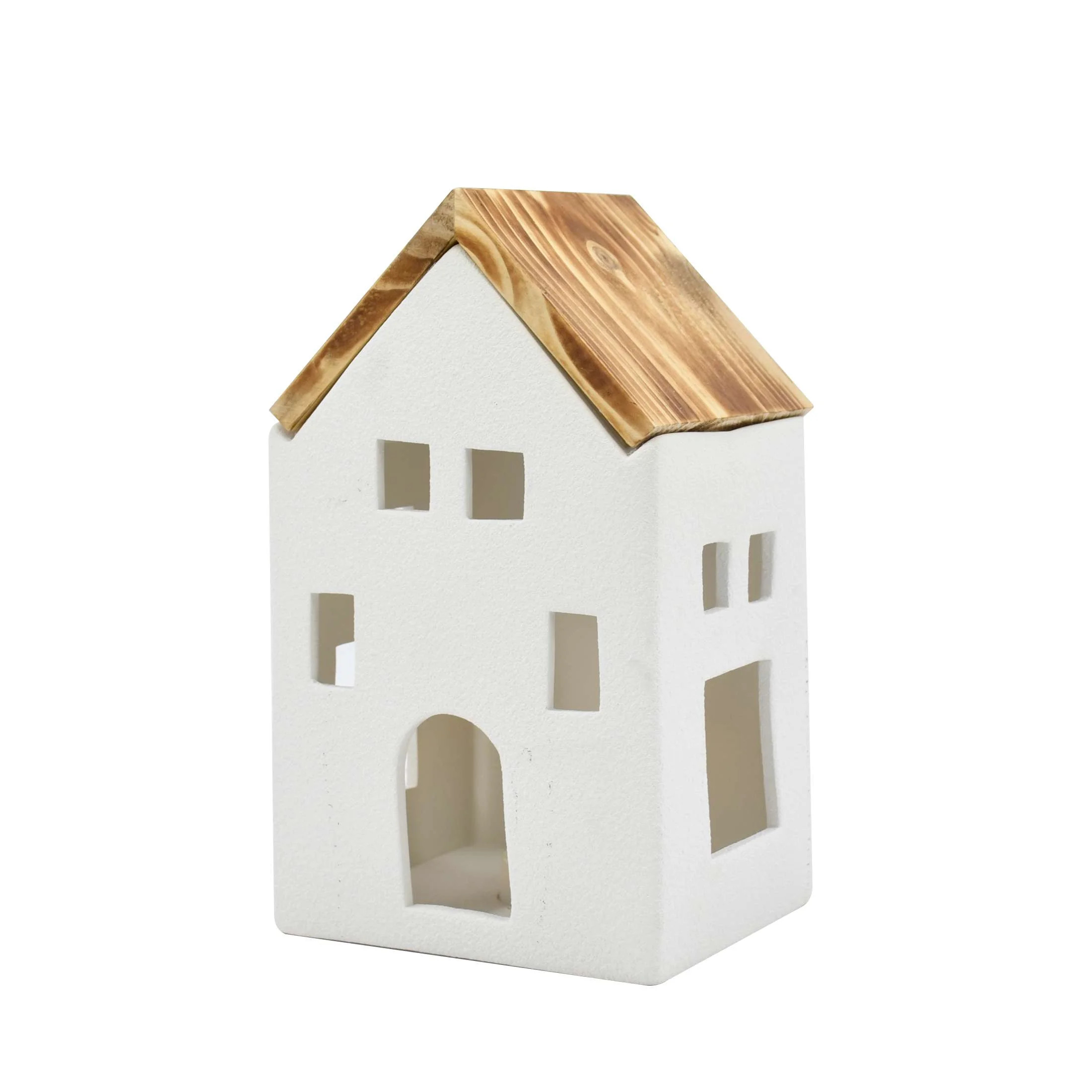 Holiday Time Transitional Traditional 1 Piece Light Up White Ceramic House 10.5” | Walmart (US)