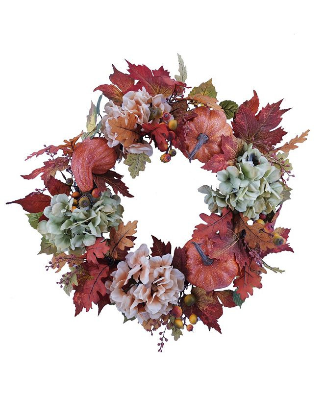 Martha Stewart Harvest Pumpkins and Flowers Wreath, Created for Macy's | Macys (US)