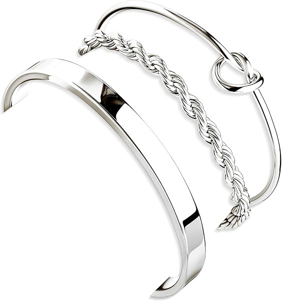 925 Sterling Silver Bracelets for Women Stack, Trendy Tennis Bangle Cuff Jewelry Set 14K Gold Pla... | Amazon (US)