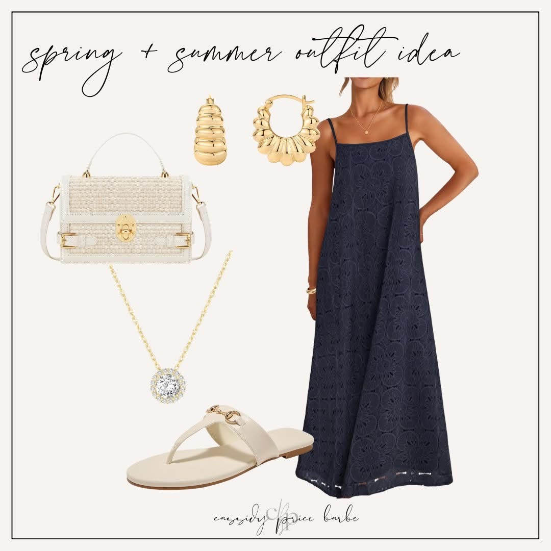 Stylish and breezy sundress paired with gold hoops and a leather crossbody. Perfect for summer outings! #summervibes
