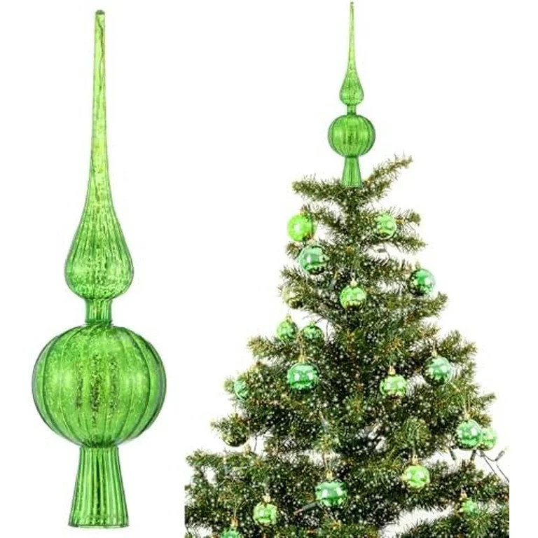 Mercury Glass Finial Christmas Tree Topper 12 Inches Vintage Spherical Xmas Tree Topper Mid Centu... | Walmart (US)