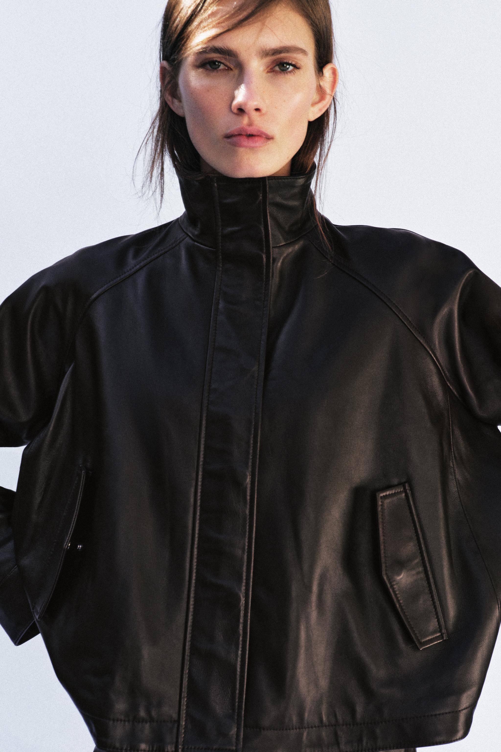 100% LEATHER BOMBER JACKET ZW COLLECTION | Zara US
