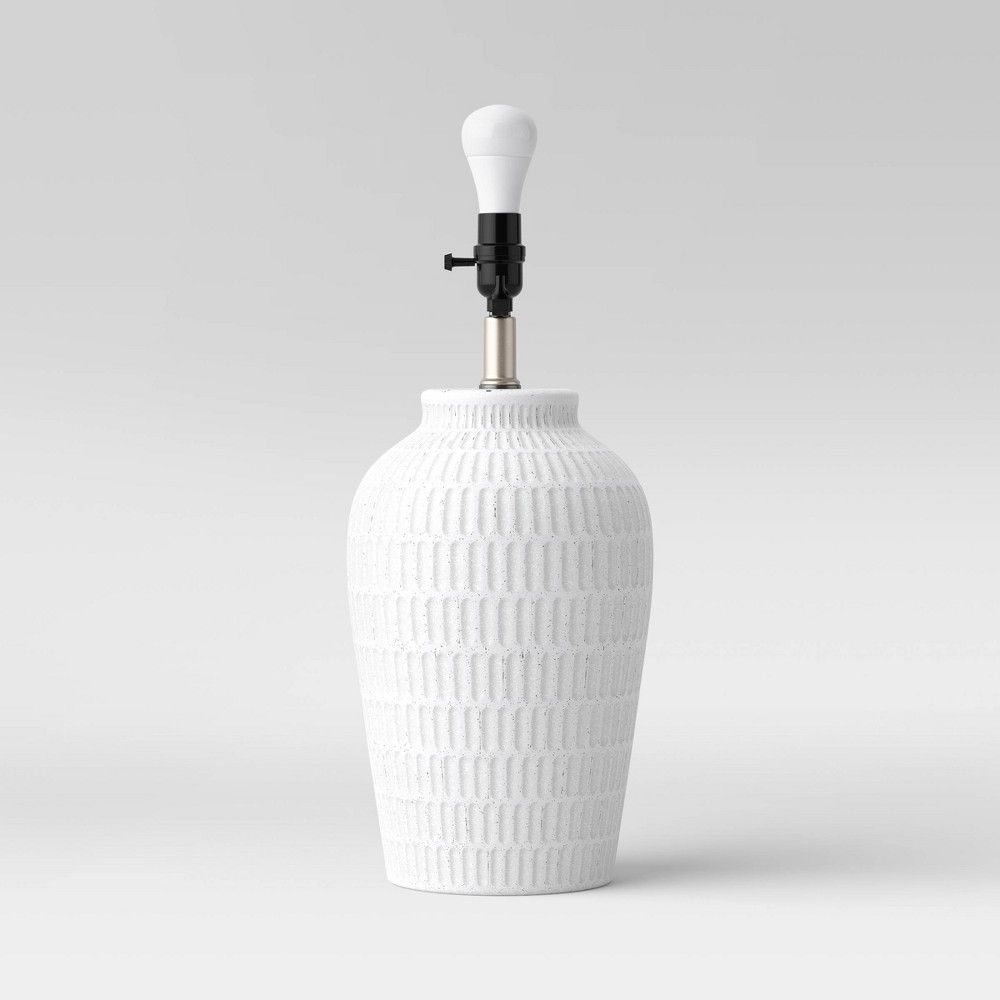 Large Ceramic Textured Table Lamp Base White - Threshold | Target