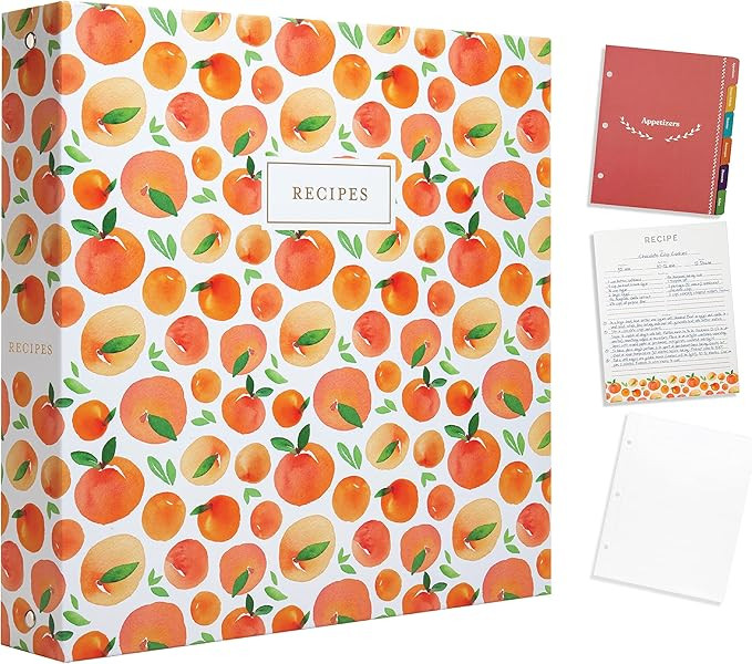 Jot & Mark 8.5" x 11" Sturdy 3 Ring Recipe Binder with Spill-Proof Clear Binder Sleeves Sheet Pro... | Amazon (US)