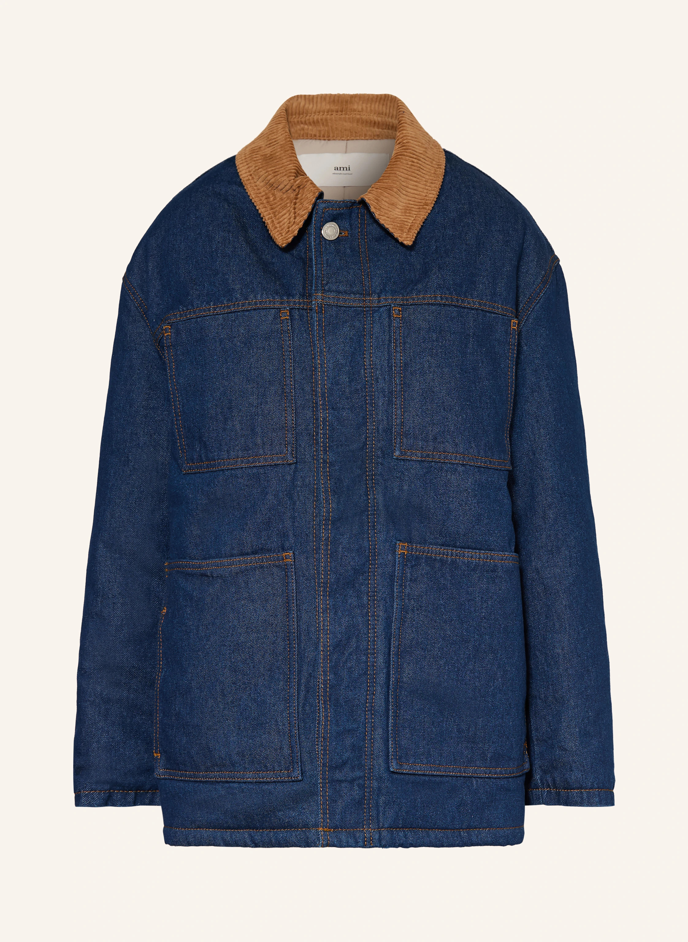 AMI PARIS Oversized-Jeansjacke in blau / cognac | Breuninger (DACH)