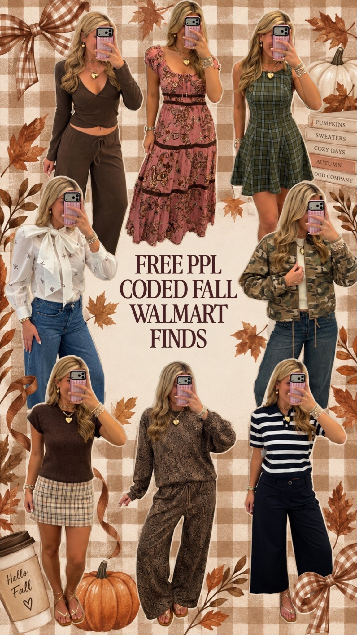 Free People coded fall finds 🍂🤎 Found so many cute Walmart pieces that give the look for less! From cozy matching sets and sweaters to plaid minis, stripes + the cutest fall layers — everything is linked here 🫶

#WalmartFinds #FallFashion #AffordableFashion #FallOutfits #LTKStyle