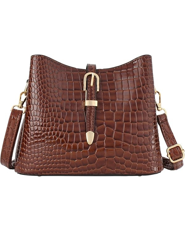 LABANCA Women Retro Alligator Bucket Bags Crocodile Pattern Designer Shoulder Bag Ladies PU Purse... | Amazon (US)