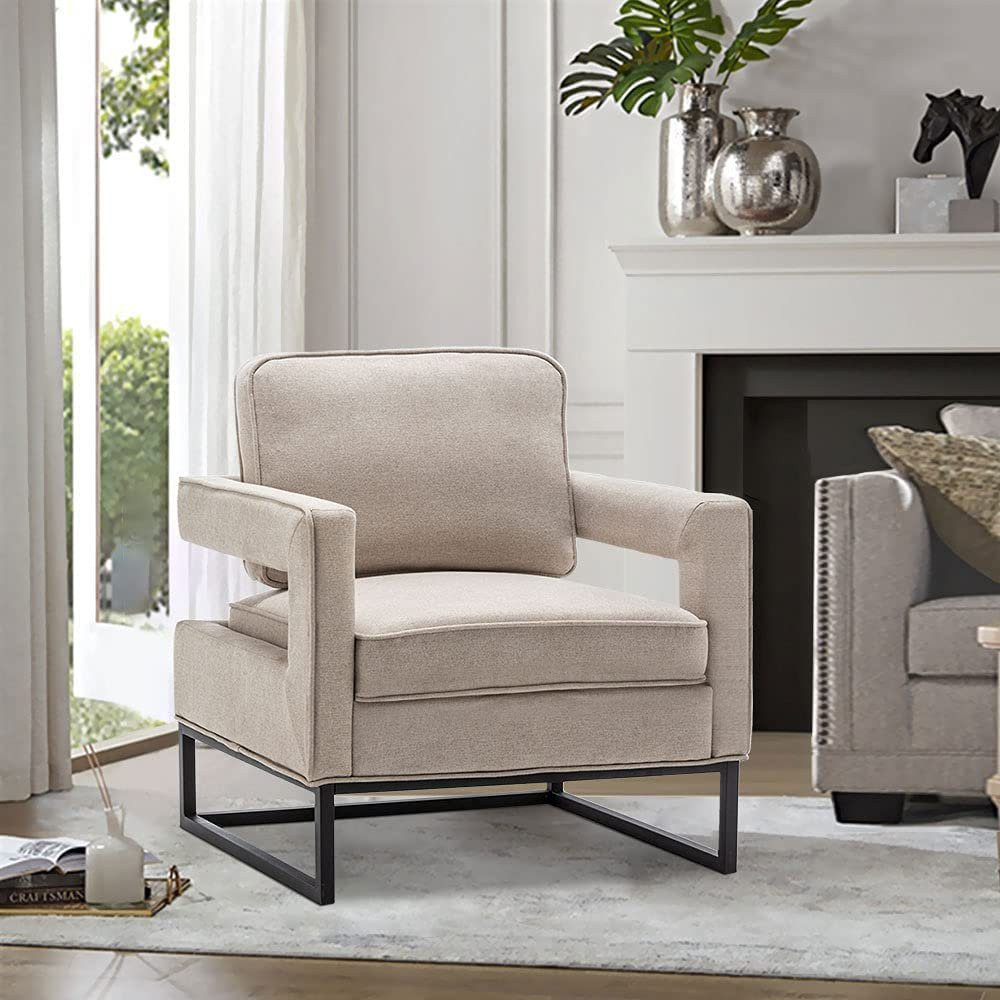 Andeworld Contemporary Upholstered Accent Armchairs Living Room Chair with Black Legs,Single Sofa... | Walmart (US)