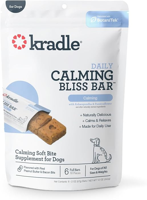 Kradle Bliss Bars for Dogs - Peanut Butter Flavored Calming - GABA L-Theanine - On The Go Packagi... | Amazon (US)