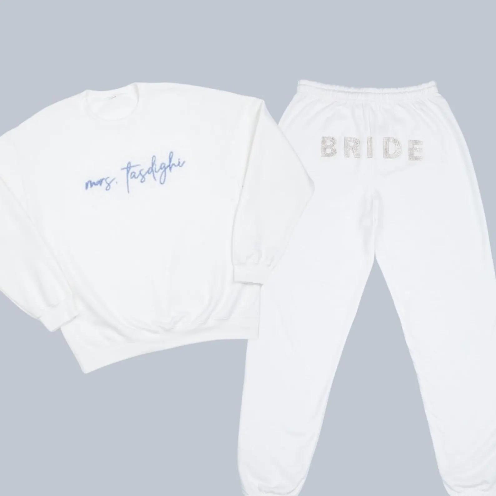 Embroidered Custom Bride Jogger Sweatset | Personalized Bridal Sweatshirt and Sweatpants | Bridal... | Etsy (Global)