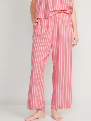 High-Waisted Striped Pajama Pants for Women | Old Navy (US)
