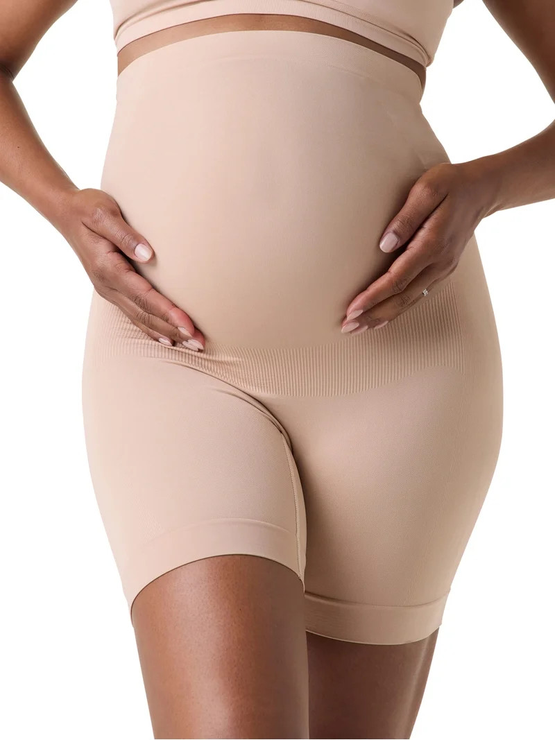 Ingrid & Isabel For Every Belly Women's Maternity Seamless Maternity Mid Thigh Shaping Short, Siz... | Walmart (US)