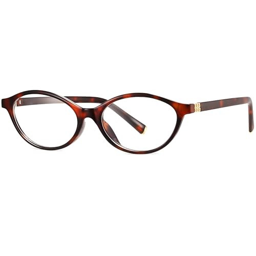 SevenColor Retro Oval Glasses for Women Round Blue Light Blocking Glasses 90s Oval Eyeglasses (Tortoise) | Amazon (US)