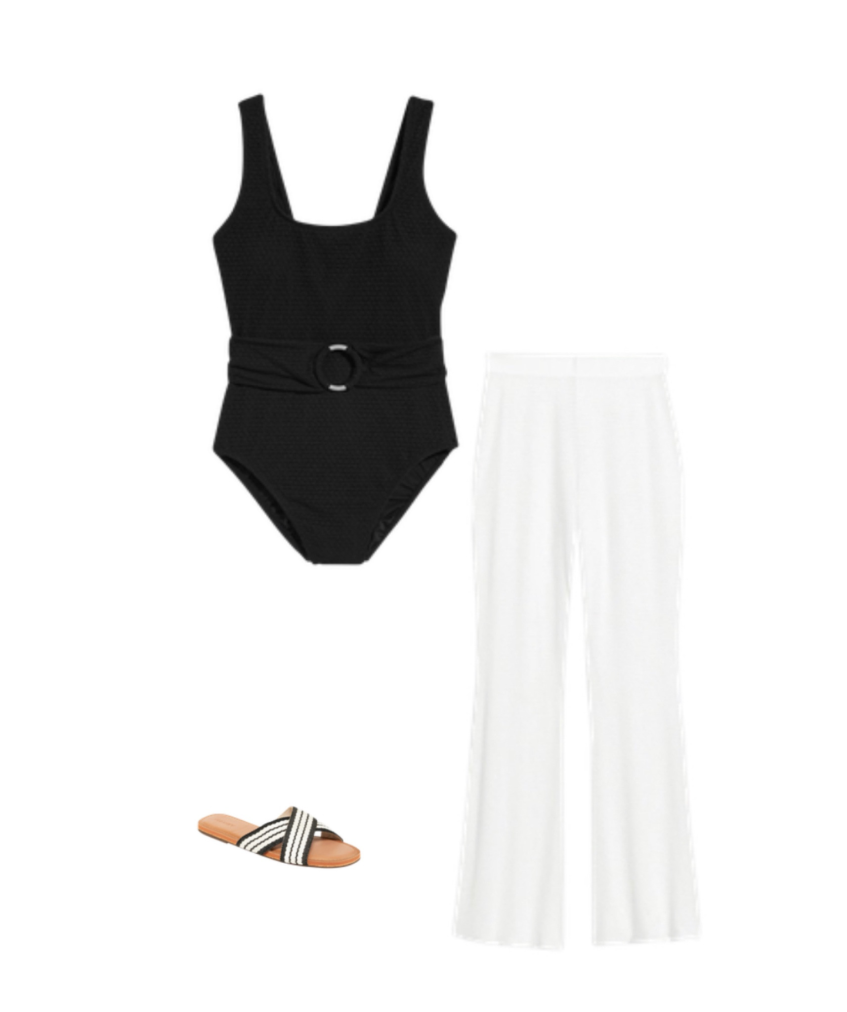 The perfect poolside vacation outfit 🤍 belted crochet one piece swimsuit , lightweight pants and sandals #oldnavy #lookforless #swimsuits #resortwear

#LTKSeasonal #LTKswim #LTKtravel