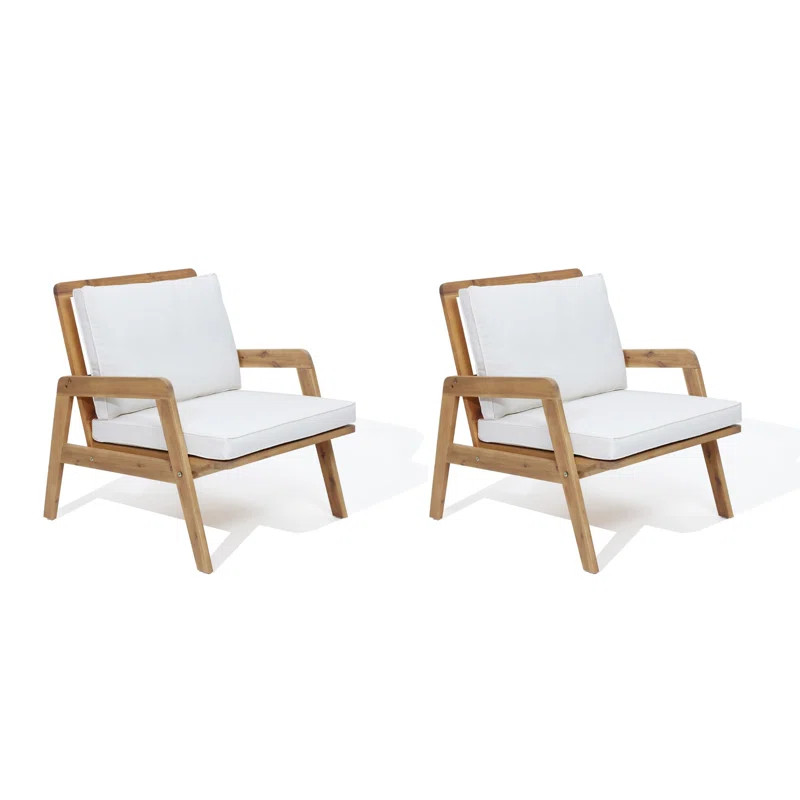 Carriebell Outdoor Wood Patio Chair with Cushions | Wayfair North America