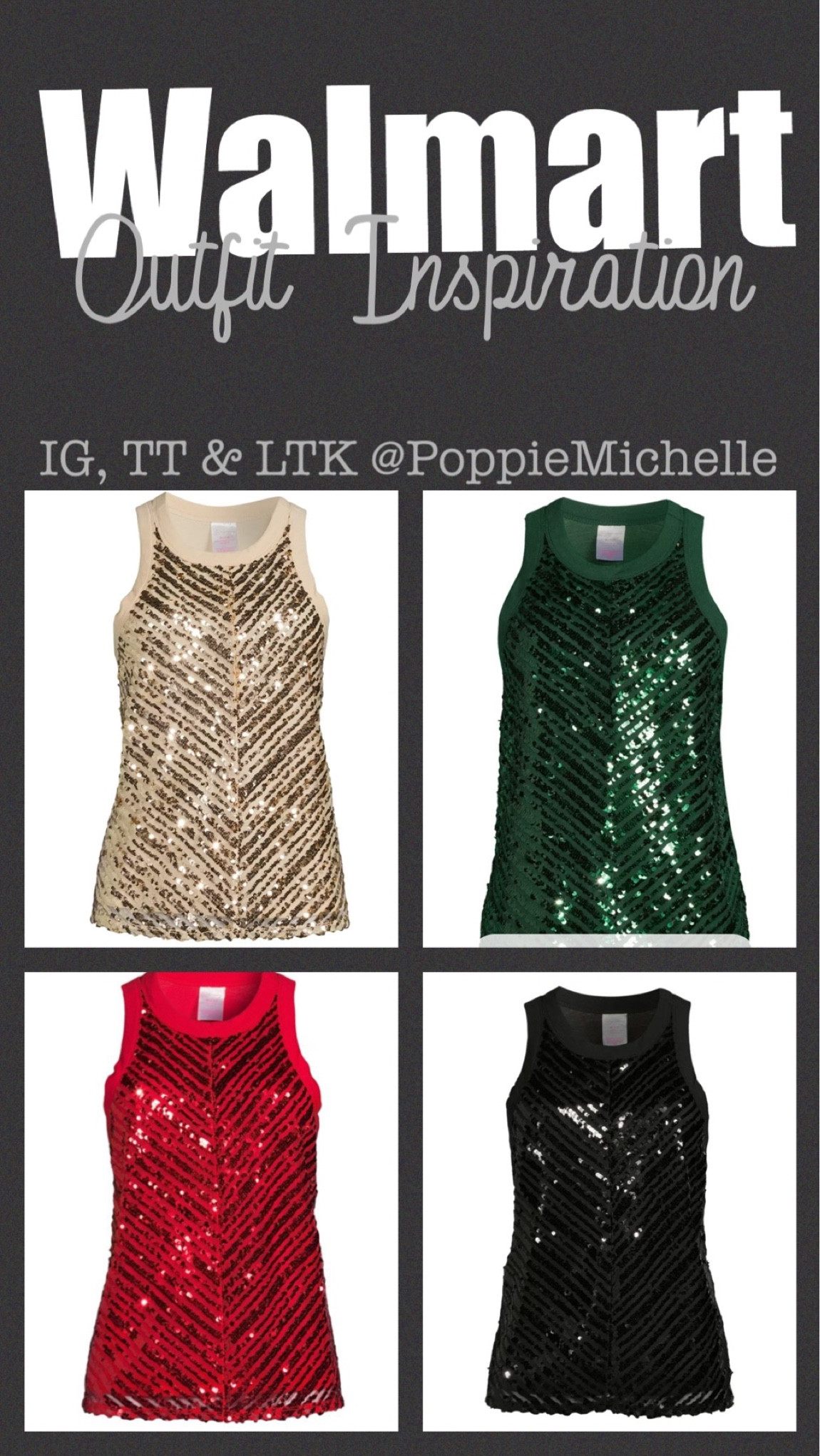 Walmart outfit Walmart style Walmart fashion Walmart holiday outfit Walmart sequin top Walmart gold top green sequin top red sequin top black sequin top no boundaries sequins tank top  holiday outfit party outfit holiday party outfit Christmas party outfit New Year’s Eve party outfit girls night outfit PoppieMichelle 

#LTKfit #LTKHoliday #LTKsalealert