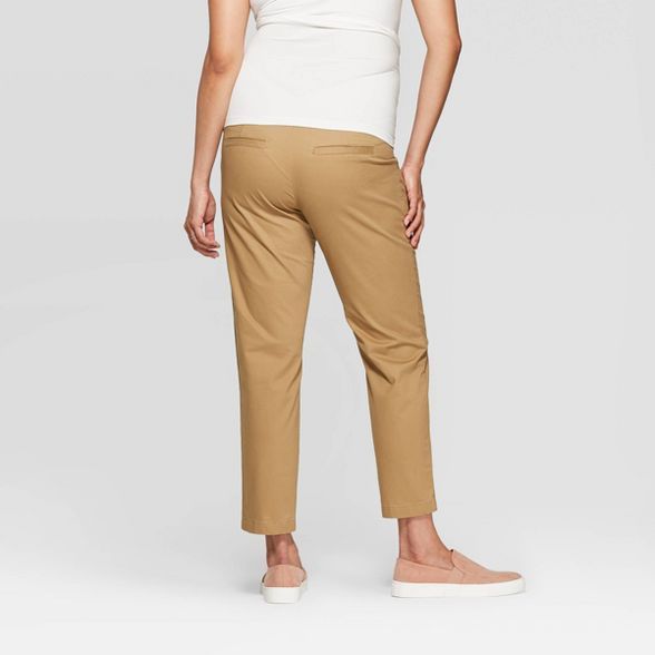 Maternity Crossover Panel Chino Pants - Isabel Maternity by Ingrid & Isabel™ Gazelle Brown | Target