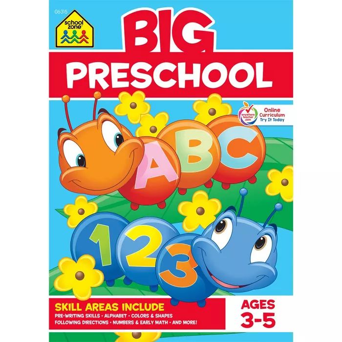Big Preschool Workbook, Ages 3-5 (School Zone Publishing) (Paperback) | Target