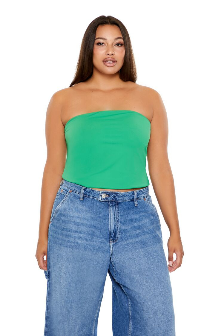 Women's Contour Sculpt Tube Top in Green, 3X | Forever 21