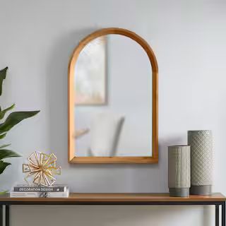 StyleWell Medium Modern Arched Natural Wood Framed Mirror (20 in. W x 30 in. H) V204349XXA - The ... | The Home Depot