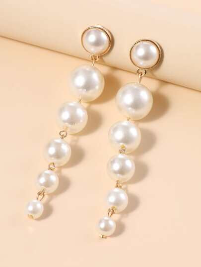 Faux Pearl Decor Drop Earrings | SHEIN