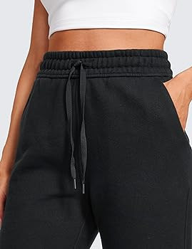 CRZ YOGA Cotton Fleece Lined Sweatpants Women High Waisted Warm Casual Lounge Jogger Pants with P... | Amazon (US)