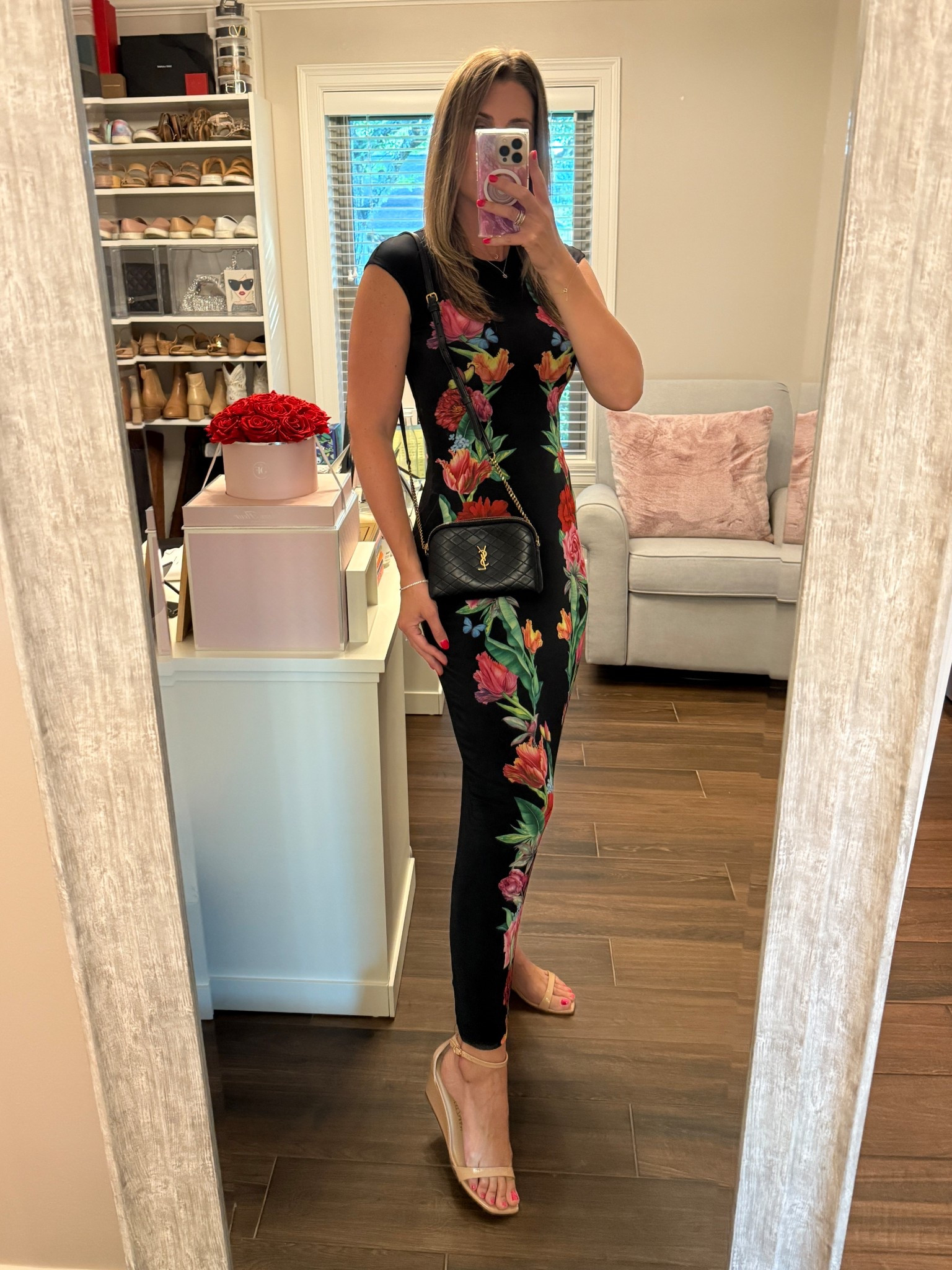 My secret to making florals work for evening? Opt for a darker background or a form fitting silhouette for a dressier look. Sharing lots of beautiful prints. 

Dress / brand runs TTS. Wearing size S.

#LTKStyleTip #LTKFindsUnder100 #LTKOver40