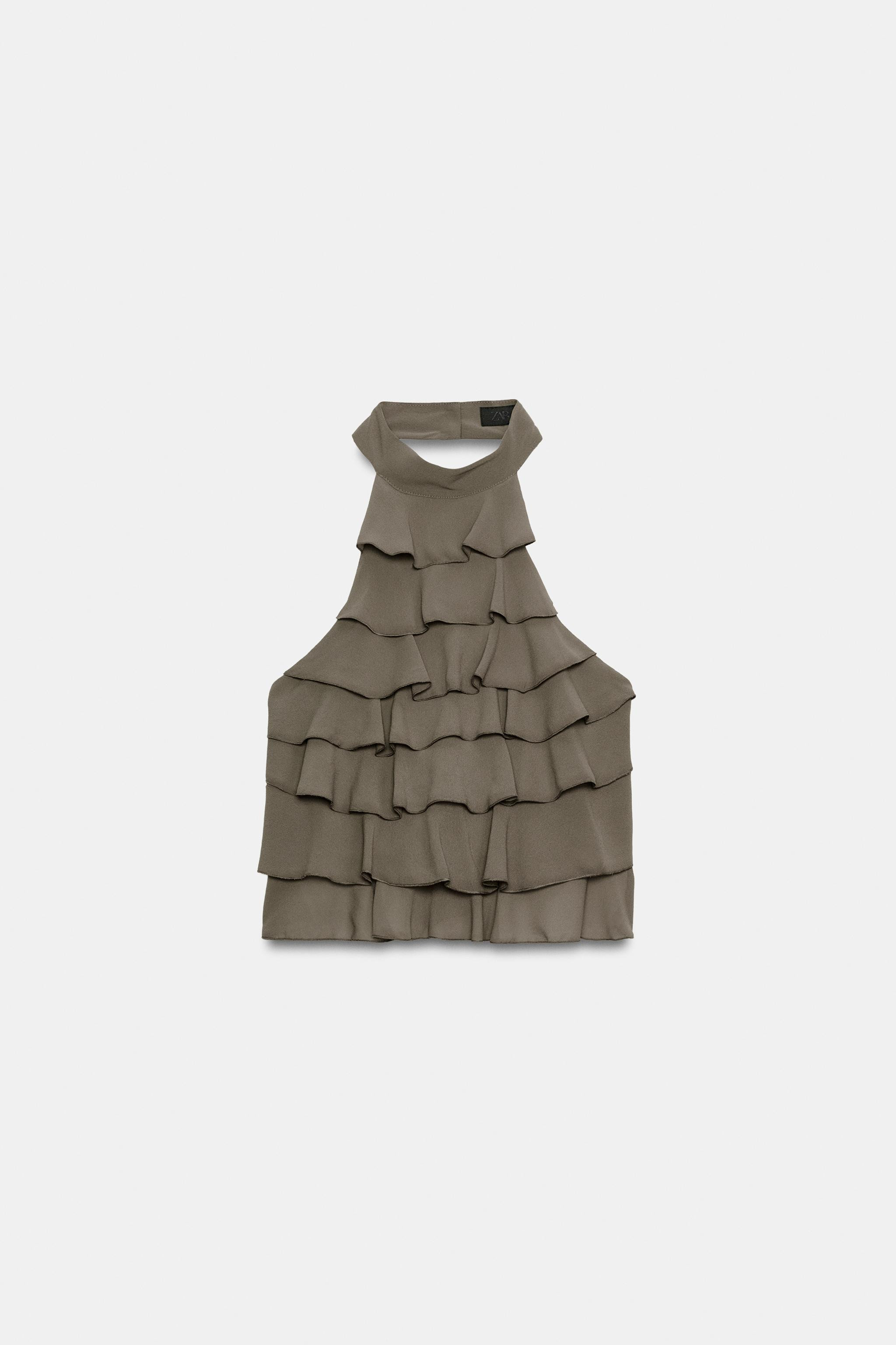 GEORGETTE HALTER TOP | Zara UK