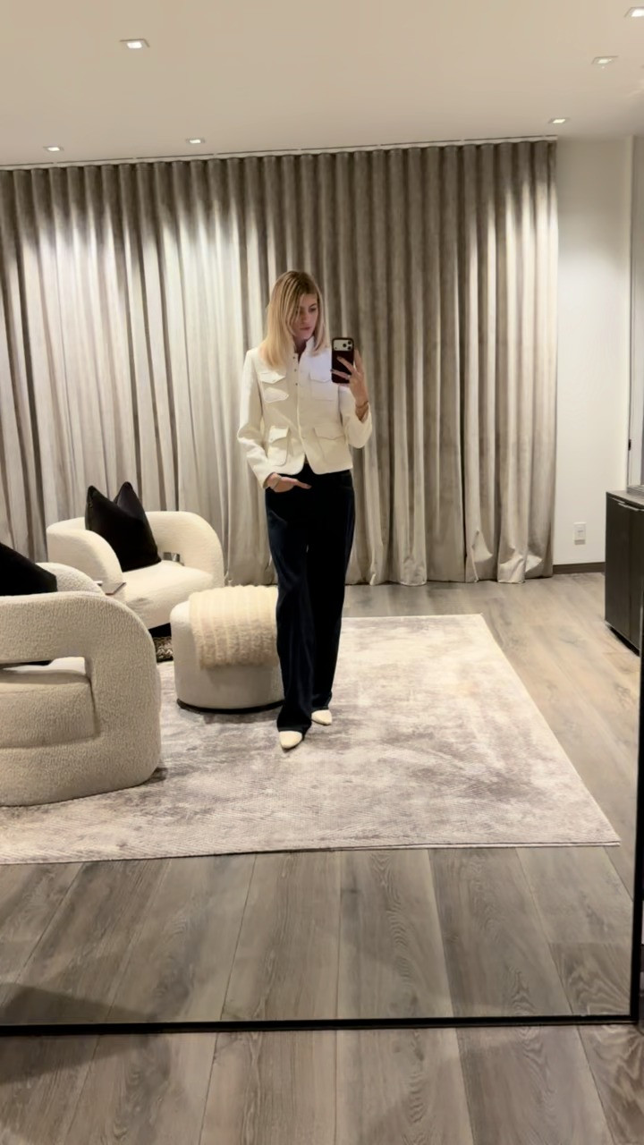 Very casual & elevated look 🤍 Obsessed with this Mango boucle jacket. 

 

#LTKgrwm #LTKootd