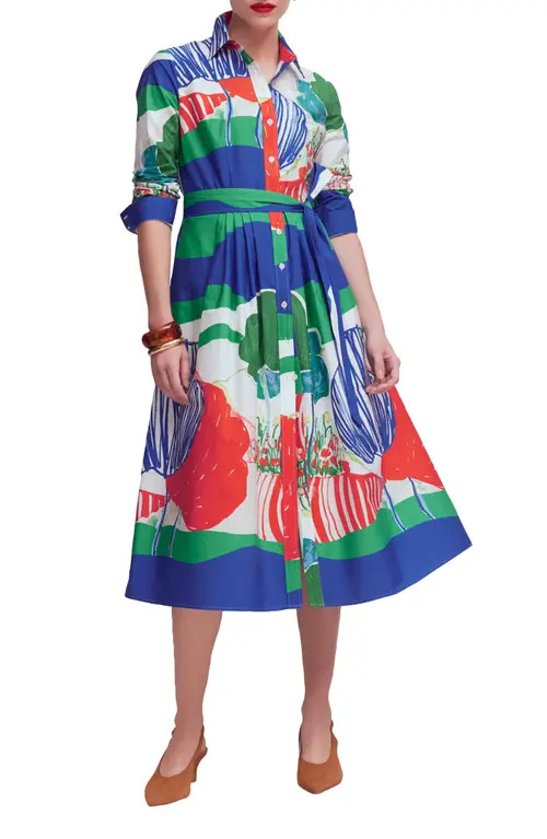 Boden Alexa Long Sleeve Midi Shirtdress in Multi Scenic at Nordstrom, Size 8 | Nordstrom