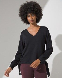 Brushed Terry Lace-Up Pullover | Soma Intimates