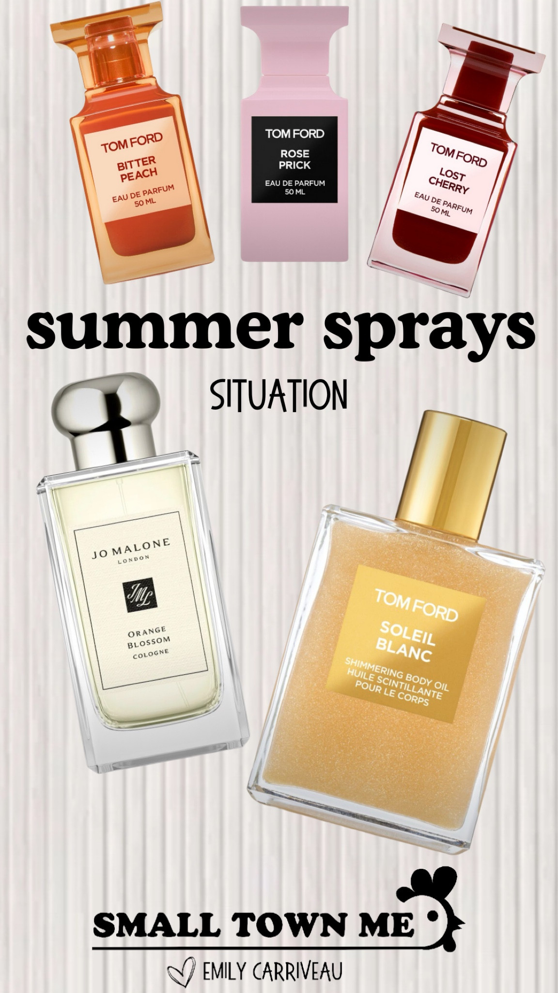 Loving these summer scents! These Tom Ford perfumes are perfect for the warmer months. This Jo Malone spray is not only a dreamy scent but mosquito repellant! This glittery Tom Ford body oil gives just the right amount of shimmer to your skin.

#LTKHome #LTKOver40 #LTKFamily