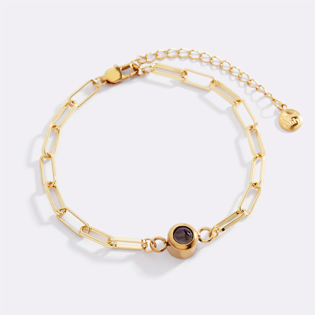 Photo Bracelet with Paperclip Chain | Mint & Lily