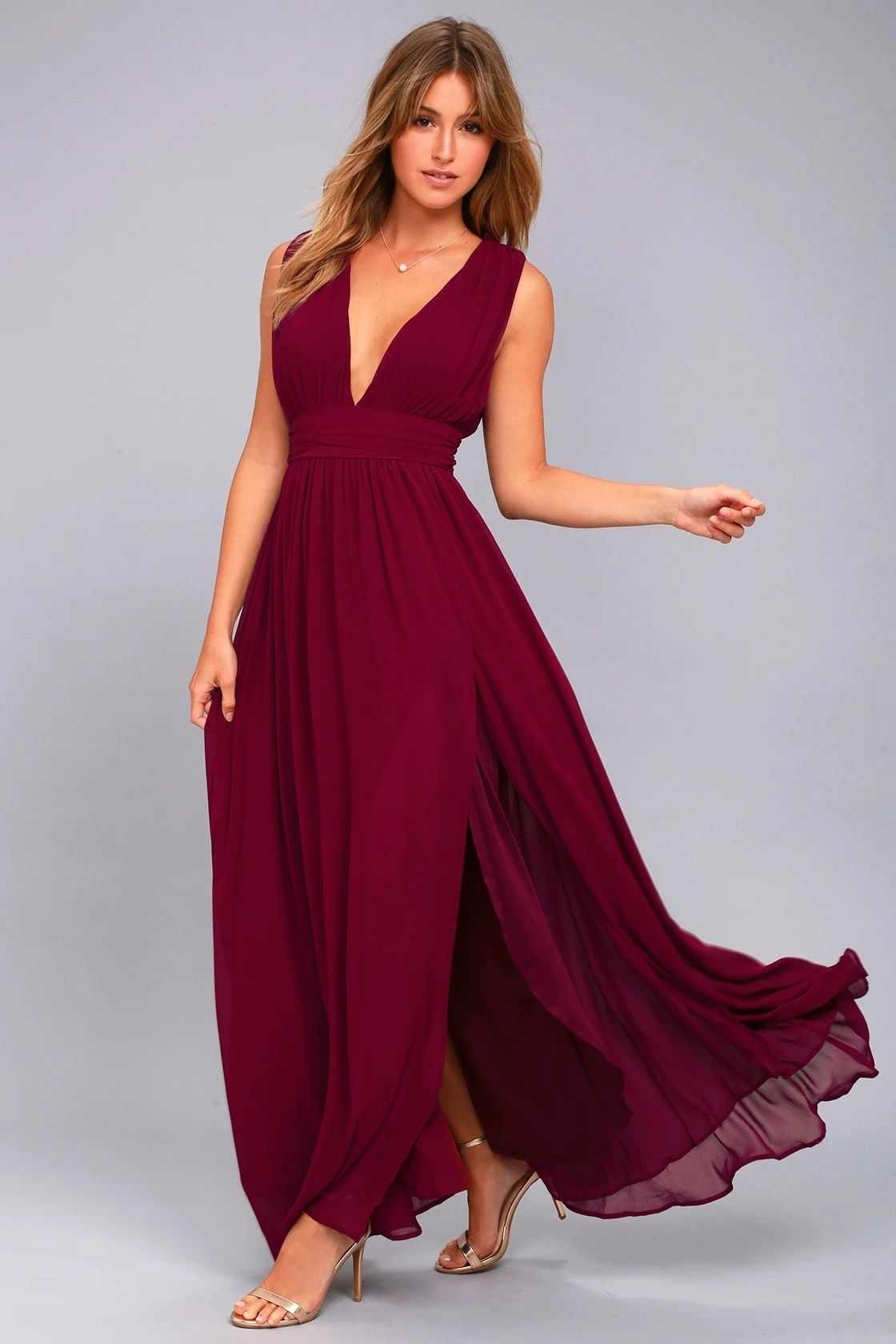 Heavenly Hues Burgundy Maxi Dress | Lulus (US)