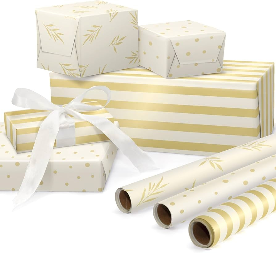 ZICOTO Beautiful Gift Wrapping Paper Rolls for All Occasions - Set of 3 Quality Rolls For Wedding... | Amazon (US)