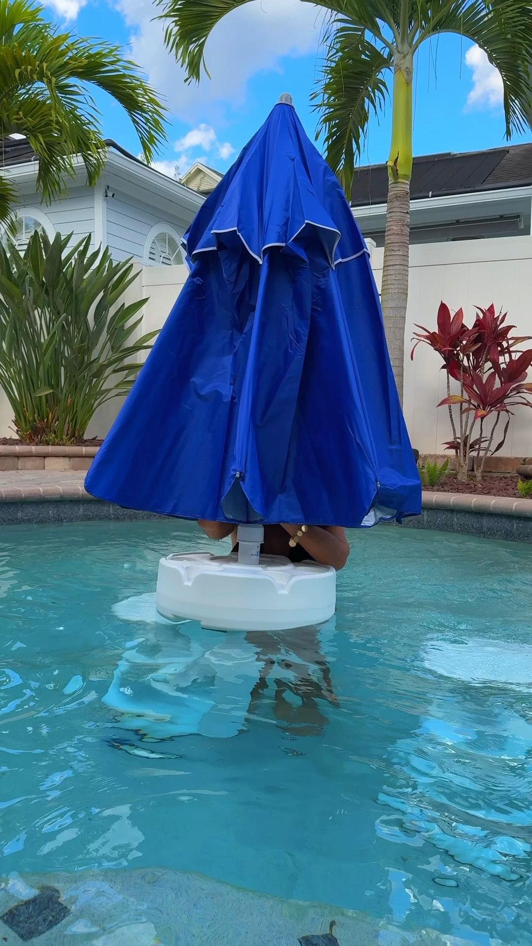 Floating pool umbrella now 20% off