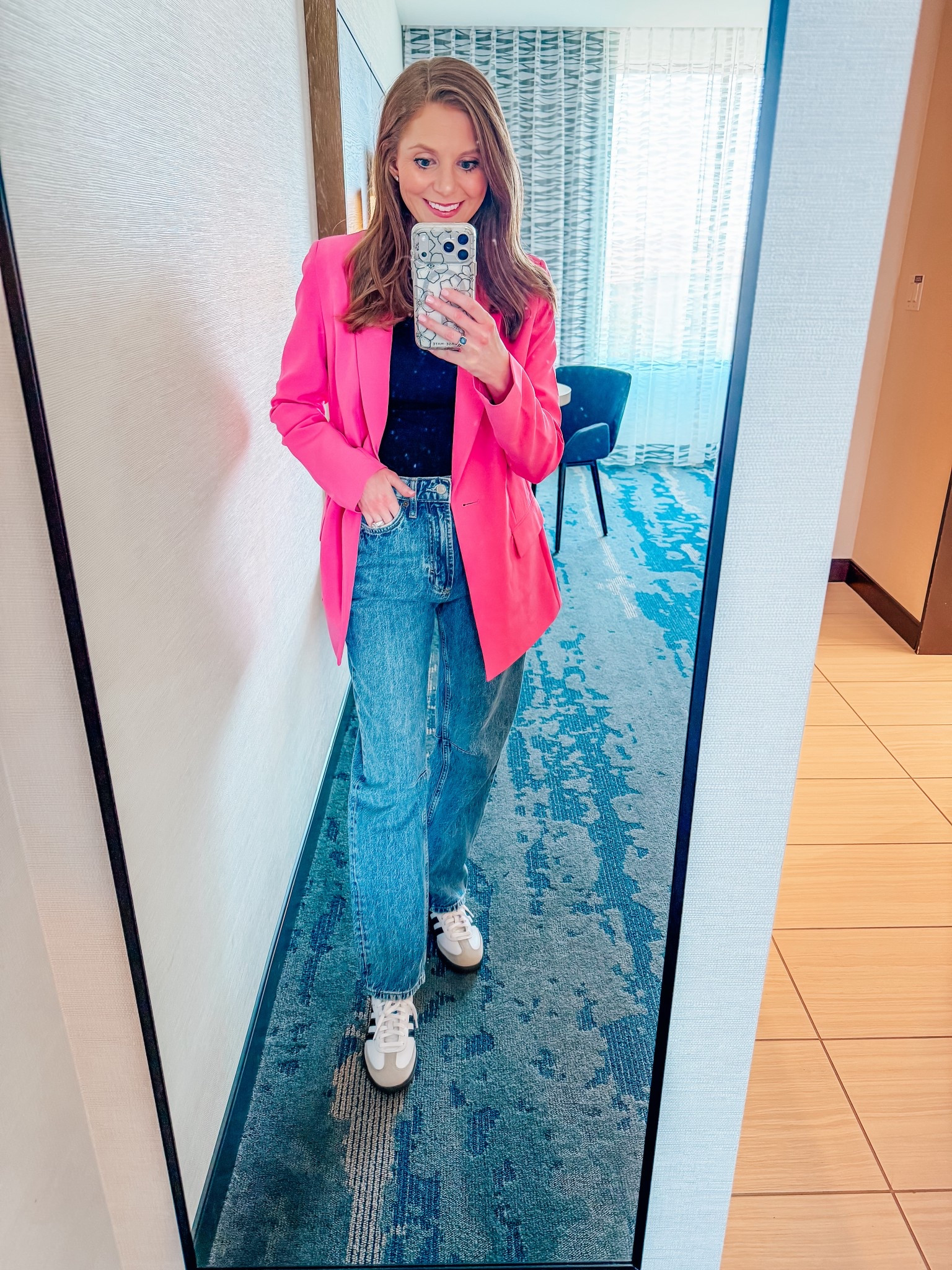 Size XS pink blazer and size 24 Nuuds jeans 

#LTKgrwm #LTKootd #LTKSeasonal